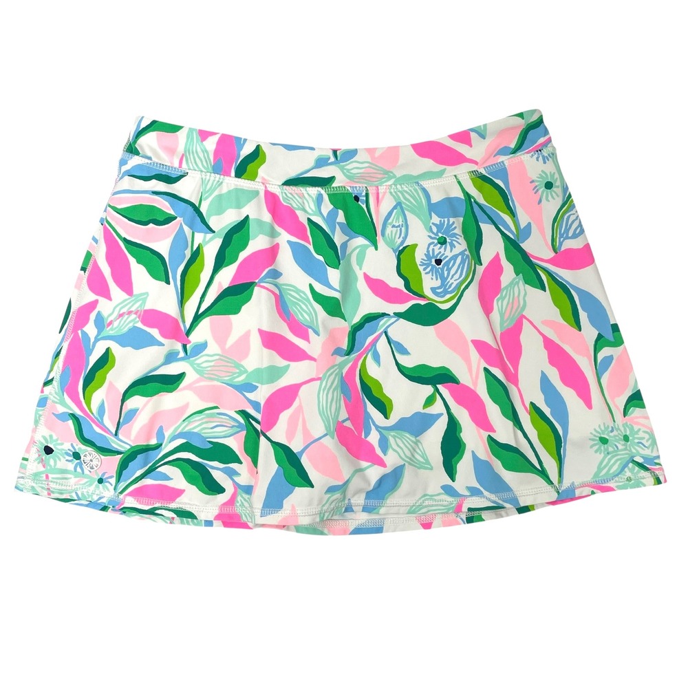 Lilly Pulitzer Mini Aila Skort Skirt Size XL Resort White Holding Court floral